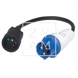 CLAVIJA ADAPTADOR 220V CEE-SCHUKO M-H C/CABLE