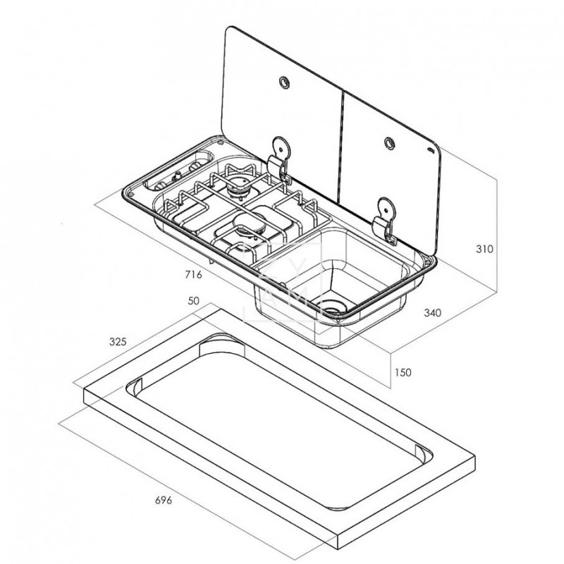 Cocina Fregadero CAN FL1401 Reversible