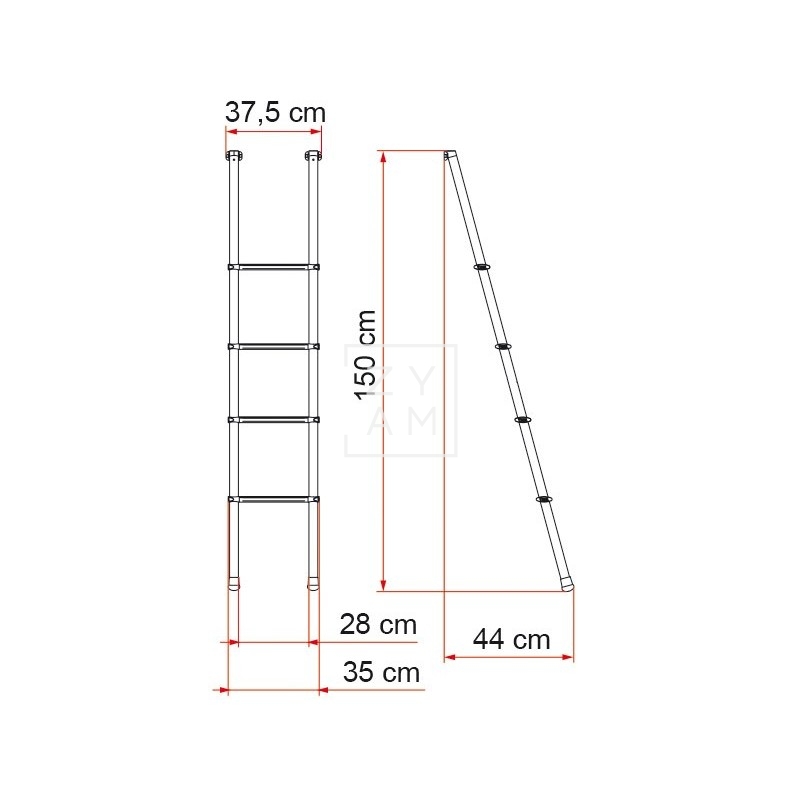 ESCALERA INTERIOR FIAMMA DELUXE 4B