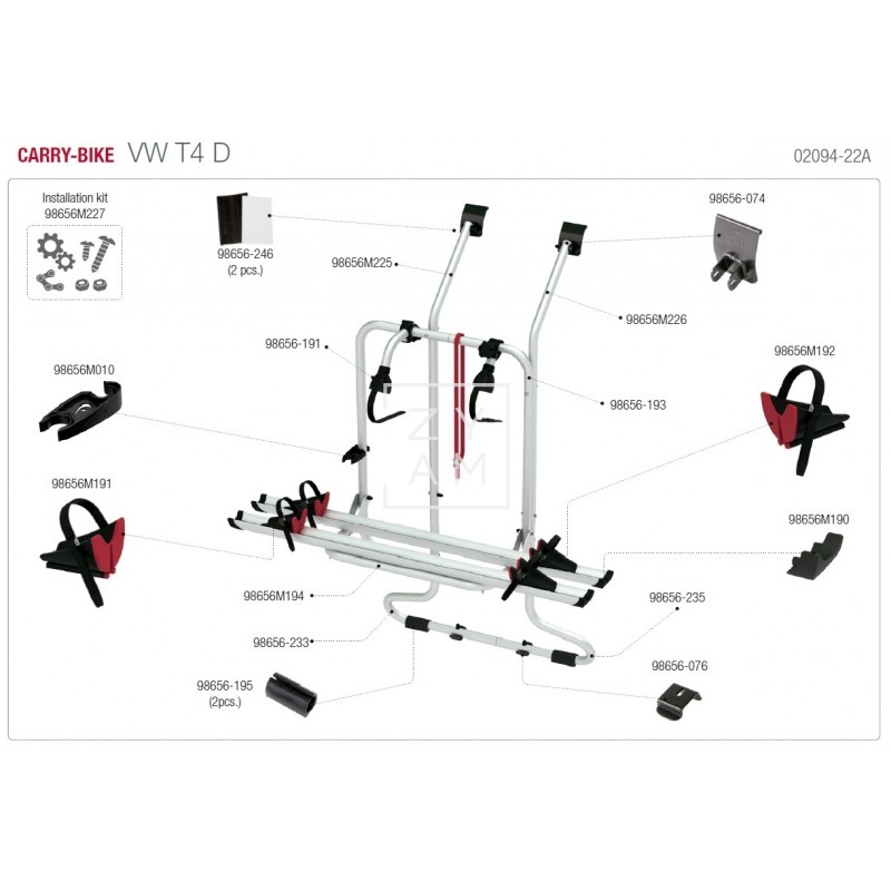 Portabicicletas para VW T4 Doble Puerta