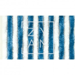 CORTINA TERCIOPELO AZUL/BLANCO 56X185