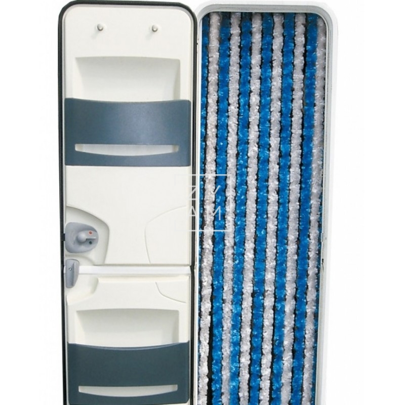 Cortina Terciopelo Azul y Blanco 56x185 cm - Zyam.es