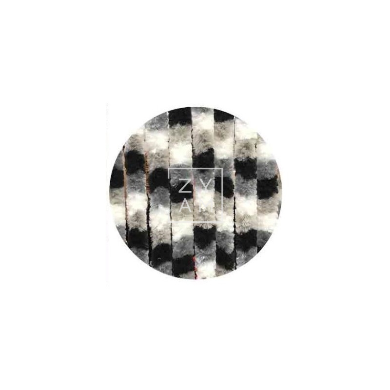 Cortina Terciopelo Blanco, Negro y Gris 56x185 cm - Zyam.es