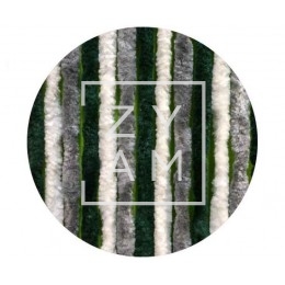 Cortina Terciopelo Blanco/Verde/Gris 56X185