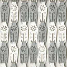 Cortina Mosaico Gris/Blanco