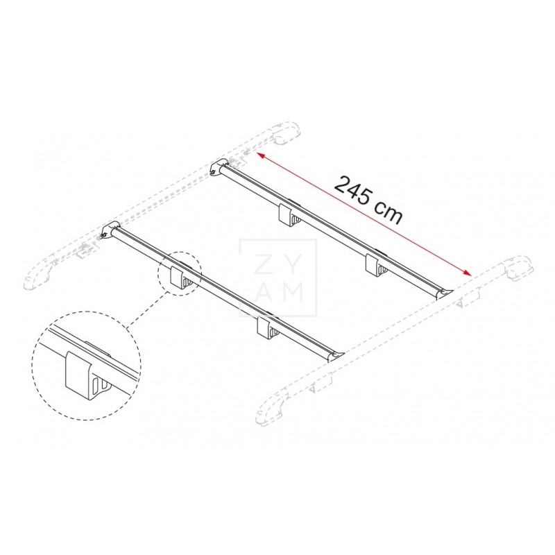 PORTAEQUIPAJE FIAMMA FIXING-BAR RAIL