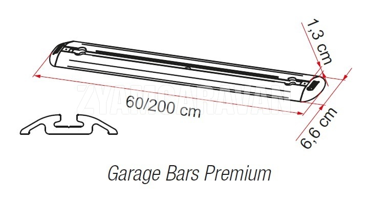 Fiamma 98655‐609 Barra Garage Bars Premium 200 