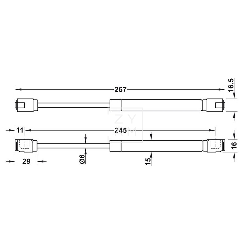 COMPAS MUEBLES GAS 60N HAFELE