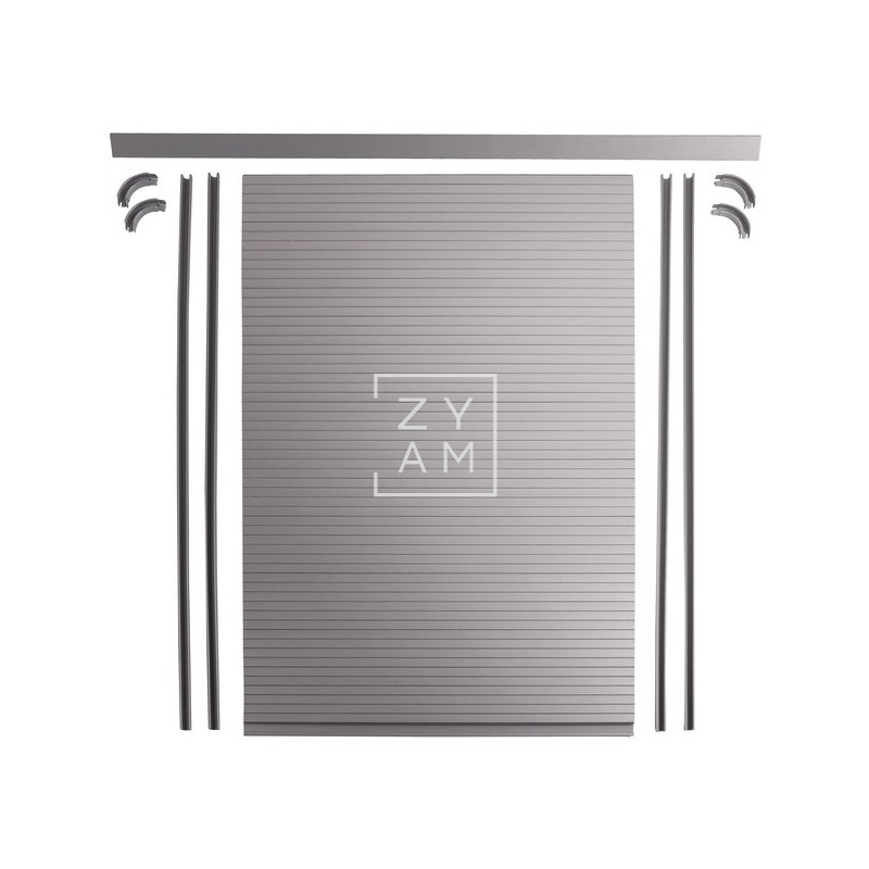 Kit completo de persiana enrollable gris para armario 60x100 cm.
