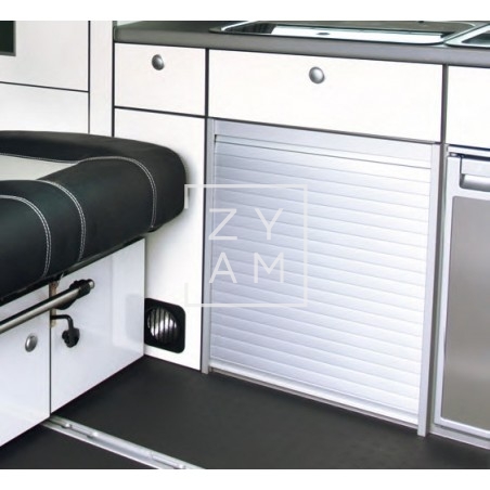 Kit completo de persiana enrollable gris para armario 60x100 cm.