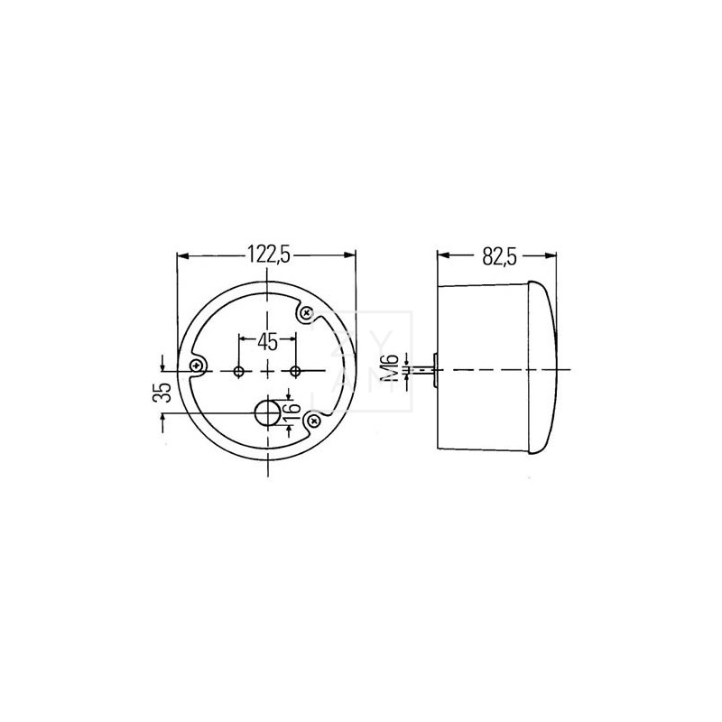 PILOTO REDONDO ROJO HELLA 122MM