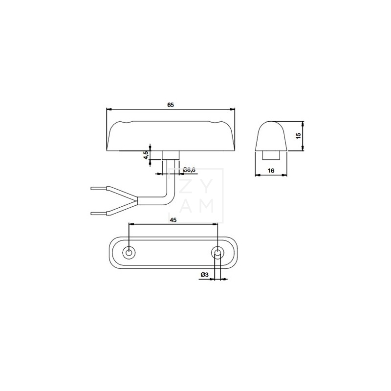 PILOTO TRASERO LED ROJO 65X16