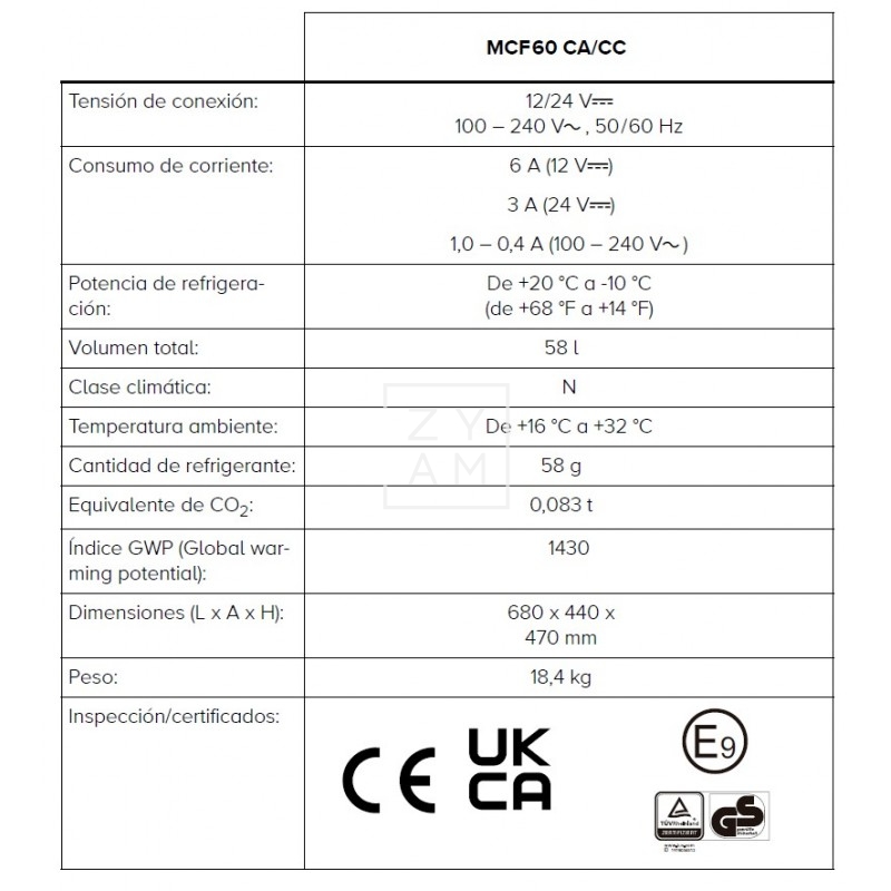 NEVERA MOBICOOL MCF 60 AC/DC