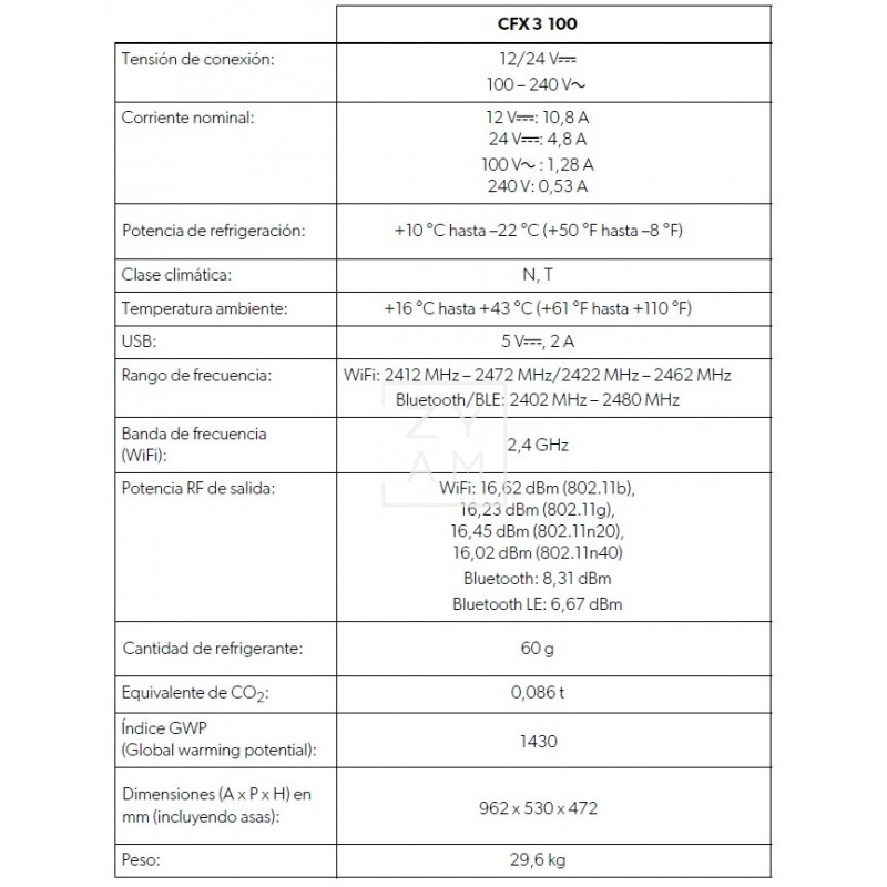 NEVERA DOMETIC COOLFREEZE CFX3 100
