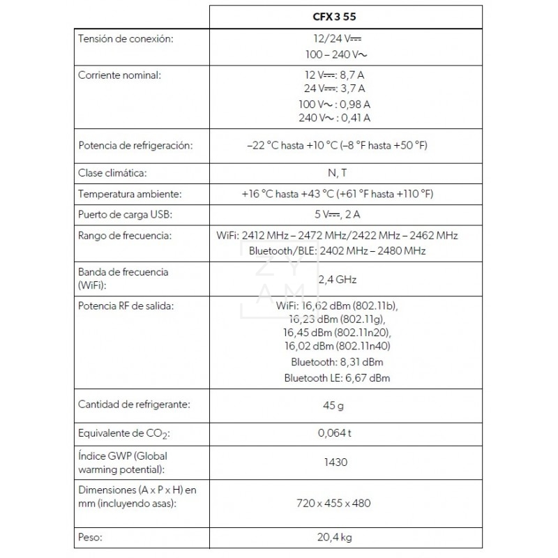 NEVERA DOMETIC COOLFREEZE CFX3 55