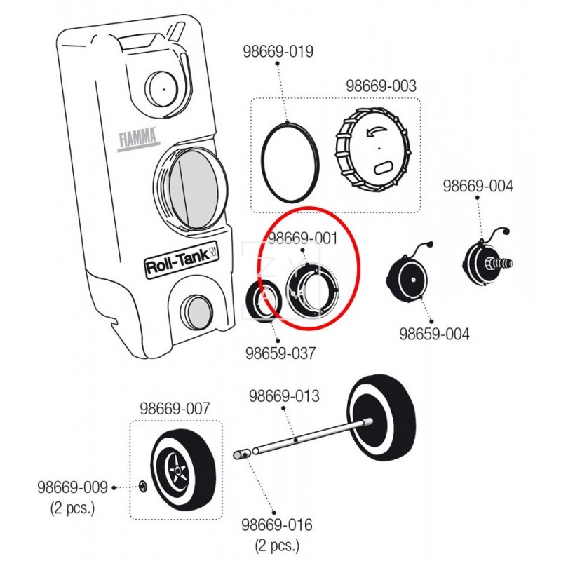 BASE TAPON ROW TANK 40 LT.