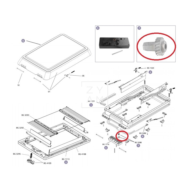 PIÑON EJE APERTURA DOMETIC MIDI HEKI