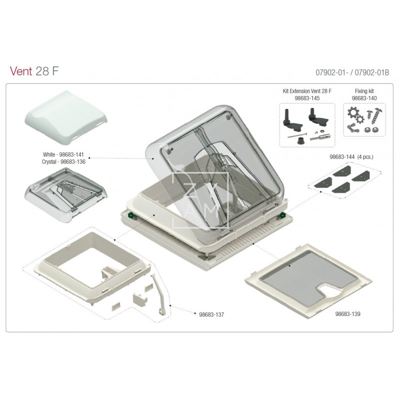 CLARABOYA VENT 28 F CRYSTAL