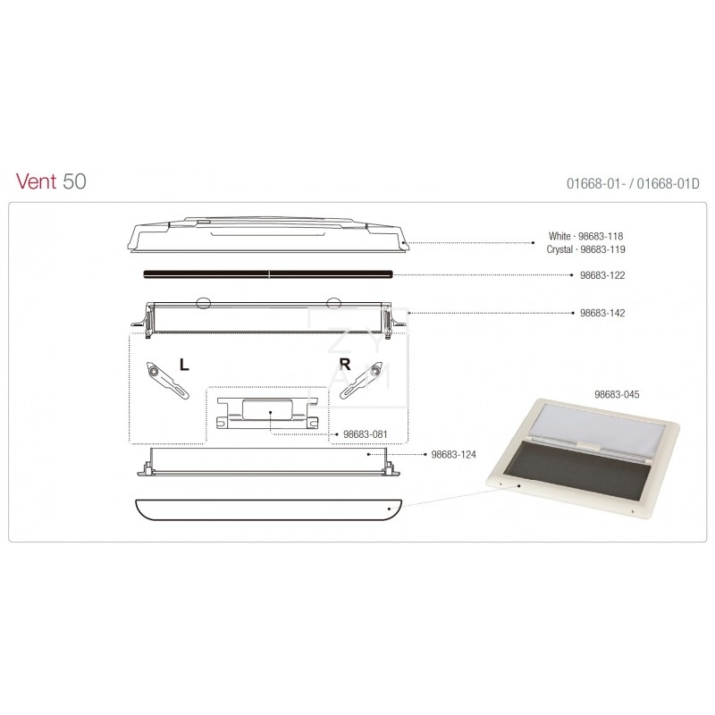 CLARABOYA FIAMMA MODELO VENT 50X50