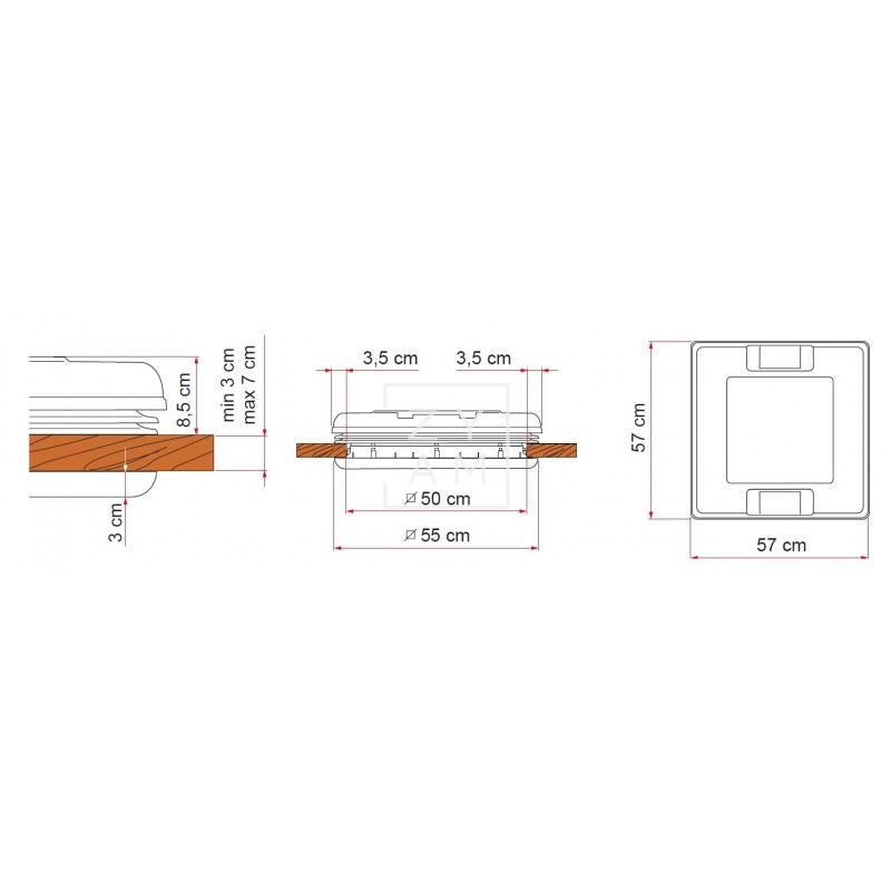 CLARABOYA FIAMMA MODELO VENT 50X50